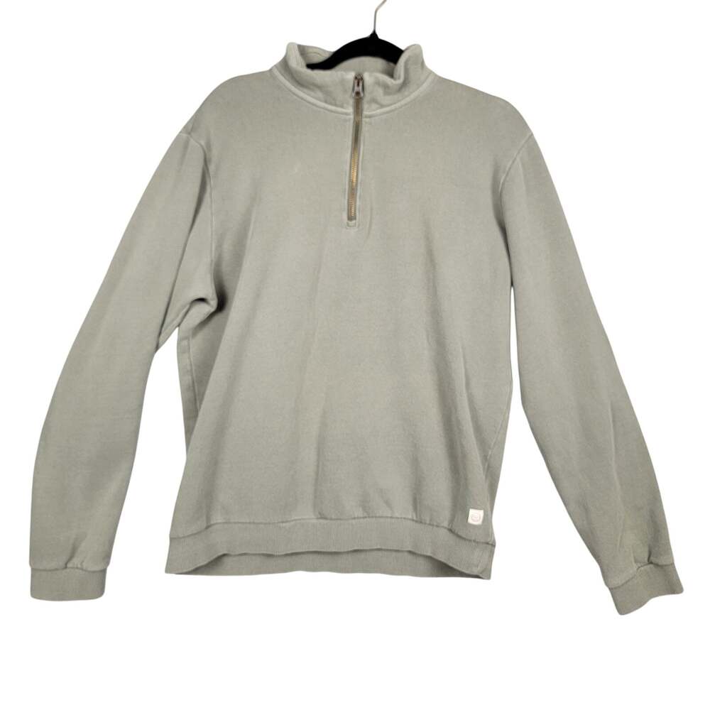 Marine Layer 1/4 Zip Pullover Sweatshirt Mens Large Sage Green Fleece Lined
